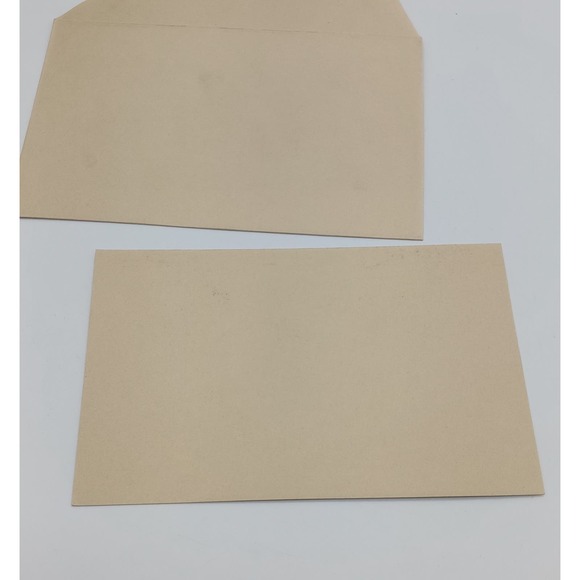 Antique Christmas Greeting Card Victorian Couple Holding Gift Unused Hand Colore - Picture 5 of 5